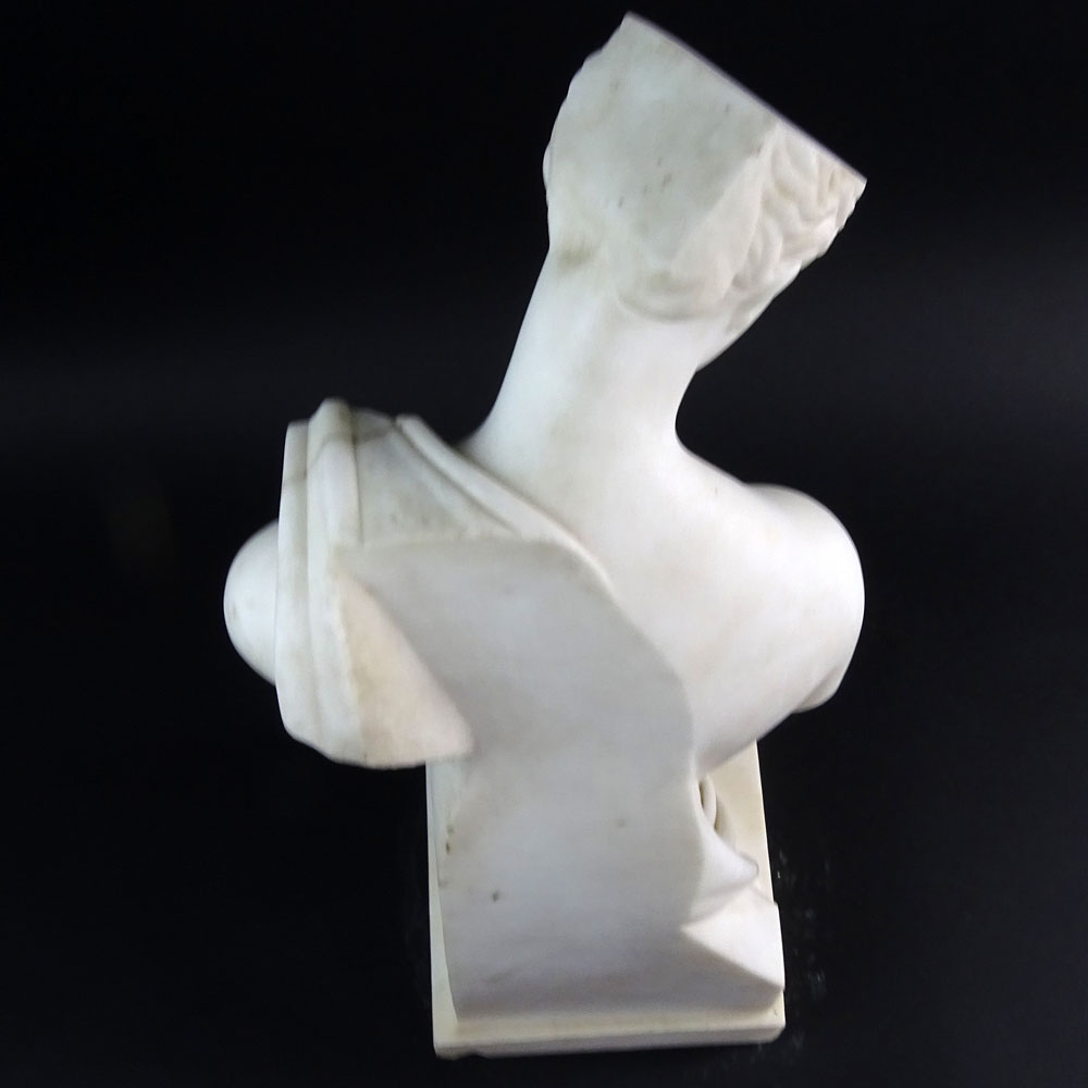 Mid 20th Century Carved Marble Classical Figure. Unsigned. Minor losses at base. Small repair - Image 4 of 7