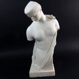 Mid 20th Century Carved Marble Classical Figure. Unsigned. Minor losses at base. Small repair