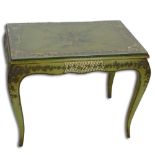 Early 20th Century Italian distress painted wood occasional table. Unsigned. Rubbing, surface