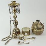 Vintage Egyptian 900 Silver Water Pipe/Hookah. Includes 2 vessels also 2 stands, a ladle and tong