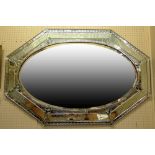 Mid 20th Century Venetian Style Mirror. Unsigned. Some Silver Loss Crack to One Panel One Small