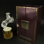 Boxed Lalique 3.3 fl. oz Pour Homme Eau de Parfum Pour Cheval Bottle. Signed. As new unused in