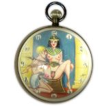 Vintage 1935 Omega Swiss Hand Painted Erotic Glass Ball Clock. Signed Omega Swiss, Serial #