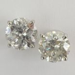 AIG Certified 2.47 Carat, total weight, Round Brilliant Cut Diamond and 14 Karat White Gold