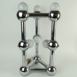 Mid Century Modern Chrome Six (6) Light Lamp possible Robert Sonneman. Unsigned. Minor surface