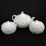 Mid Century Style Cyrus Company "Tierra Rose" Three Piece Tea Set. Includes Teapot, cream pitcher