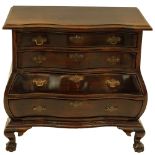 Miniature Dutch Colonial Style Mahogany Bombe Chest. Signed Temple Galleries, Montego Bay,