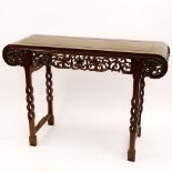 Mid 20th Century Chinese Carved Hardwood Altar Table. Unsigned. Rubbing and surface wear from normal