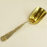 Antique Tiffany & Co Sterling Silver Grape Vine Pattern Gold Washed Berry Spoon. Signed.