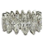 Approx. 15.0 Carat Marquise Cut Diamond and Platinum Eternity Band set with Fifteen (15) Diamonds.