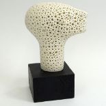 Alexander Ney, American-Russian (born 1939) White Terracotta Sculpture, Head. Signed to base. Good