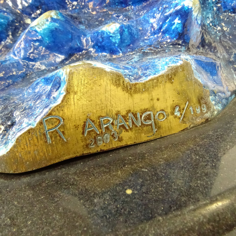 R. Arango Painted Bronze Sculpture "Caribbean Blue". Signed R. Arango and Numbered 4/199. Minor - Image 3 of 4