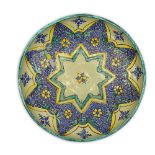 Early 20th Century Italian Majolica Charger. Unsigned. Repair, losses. Measures 15-1/2" diameter.