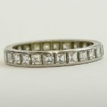 Vintage Approx. 2.75-3.00 Carat Mirror or Square Cut Diamond and Platinum Band. Diamonds F color,