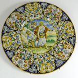 Early 20th Century Italian Majolica Charger. Glaze crazing otherwise good condition. Measures 18-1/