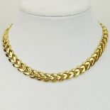 Vintage 14 Karat Yellow Gold Necklace. Signed 585, Italy. Good vintage condition. Measures 1/2" W,