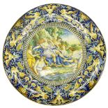 Impressive Early 20th Century Italian Majolica Charger. Unsigned. Light crazing or in good antique