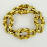 Vintage Italian 18 Karat Heavy Yellow Gold Bracelet. Signed 750, hallmarked. Good vintage condition.