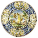 Impressive Early 20th Century Italian Majolica Charger. Unsigned. Light crazing or in good antique