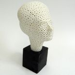 Alexander Ney, American-Russian (born 1939) White Terracotta Sculpture, Head. Signed to base.