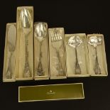 Lot of Six (6) Christofle "Marly" Silver Plate Serving Pieces. Includes: serving spoon, stuffing