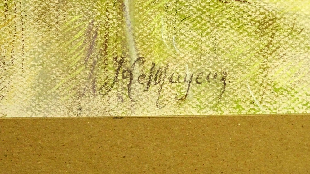 Adrian Jean Lemayeir Demerpres, Belgian (1880-1958) Pastel on Paper, Balinese Girls. Signed lower - Image 3 of 5