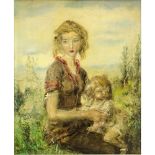 Aurel Naray, Hungarian (1883-1948) Oil on Canvas, Mother and Child. Signed lower left. Good