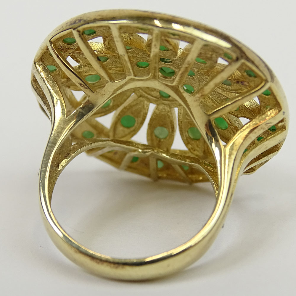 Vintage Emerald and Vermeil Ring. Signed 925 and Turkey. Good condition. Ring size 5. Approx. - Image 3 of 5