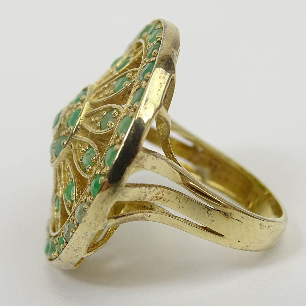 Vintage Emerald and Vermeil Ring. Signed 925 and Turkey. Good condition. Ring size 5. Approx. - Image 2 of 5