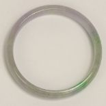 Chinese Lavender to Green Jadeite Bangle Bracelet. Unsigned. Good condition. Measures 1/2" W, 2-1/4"