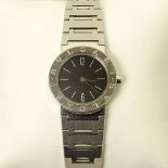 Lady's Bulgari Stainless Steel Quartz Movement Bracelet Watch. Signed and numbered BB 26 SS, F 57