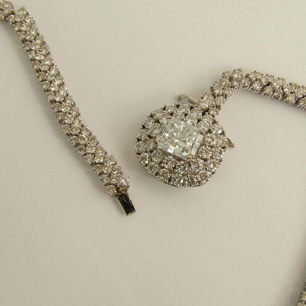 Important Fine Quality Approx. 31.0 Carat Round Brilliant Cut Diamond and Platinum Necklace with - Image 3 of 5