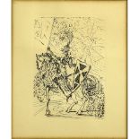 Vintage Salvador Dali Etching "El Cid". Collectors Guild Label en verso. Toning from age. Impression