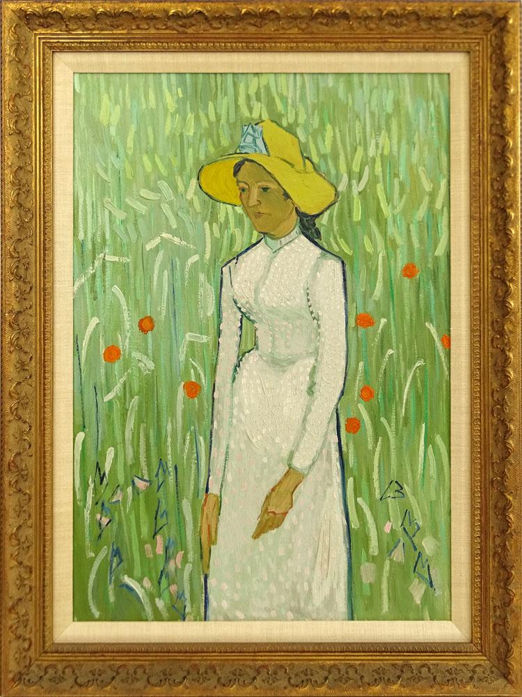 David Stein, American (20th C) Acrylic on canvas "Van Gogh Style Woman" Unsigned. Good condition. - Image 2 of 6