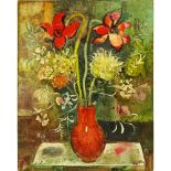 Ferenc Bordas, Hungarian (1911-1982) Oil on Masonite, Still life with Flowers. Signed and dated 1975