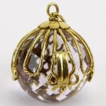 Lady's Vintage 18 Karat Yellow Gold and Briolette Amethyst Pendant. Unsigned. Good condition.