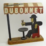 After: A.M. Cassandre, French (1901-1968) Carved Wood Dubonnet Display Sign. Unsigned. Rubbing,