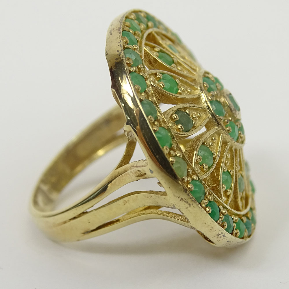 Vintage Emerald and Vermeil Ring. Signed 925 and Turkey. Good condition. Ring size 5. Approx. - Image 4 of 5