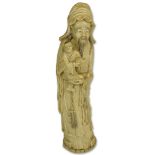 Antique Chinese Carved Ivory Immortal Figure. Unsigned. Minor age splits otherwise good condition,