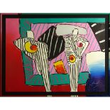 Peter Max, American/German (b. 1937) Color lithograph "Figures In Stripes" Signed and numbered 131/
