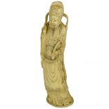 Antique Chinese Carved Ivory Immortal Figure. Unsigned. Good condition, no base. Measures 12" H, 3-