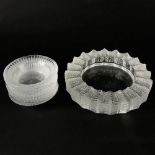 Lot of Seven (7) Lalique Art Glass Pieces. Includes a "Jamaica" ashtray and 6 small individual