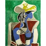 after: Pablo Picasso, Spanish (1881-1973) Marina Picasso Estate Lithograph "Buste Au Chapeau Juane