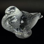 Lalique "Pigeon Bruges" Crystal Figure. Signed. Small ding on breast or in good condition.
