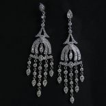 Delicate Approx. 3.0 Carat Round Brilliant Cut Diamond and 18 Karat White Gold Chandelier