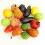 Collection of Decorative Artificial Fruit. Man Made Composition. Unsigned. Good condition. Various