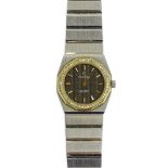 Lady's Vintage Concord Mariner Stainless Steel and Gold Plate Bracelet Watch with Diamond Bezel