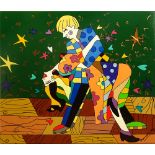 Romero Britto, Brazilian (born 1963) Acrylic on Board, "Dancing Tango". Signed lower right. Good