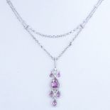 Delicate Approx. 4.25 Carat Pink Sapphire, 3.0 Carat Round Brilliant Cut Diamond and 18 Karat