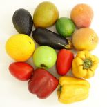 Collection of Decorative Artificial Fruit. Man Made Composition. Unsigned. Good condition. Various